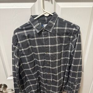 Old Navy Men's Charcoal Checkered Shirt